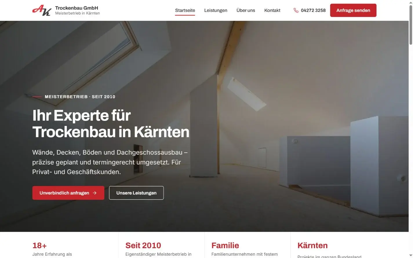 Website von A.K. Trockenbau GmbH