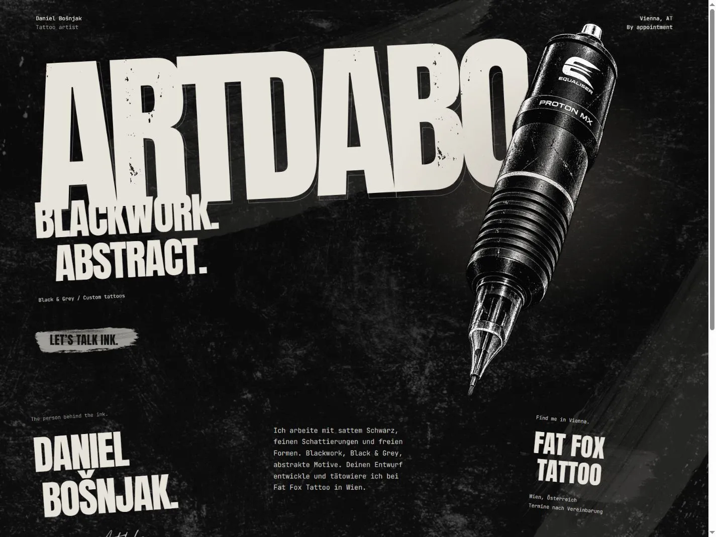 Relaunch-Vorschau der Startseite von Artdabo