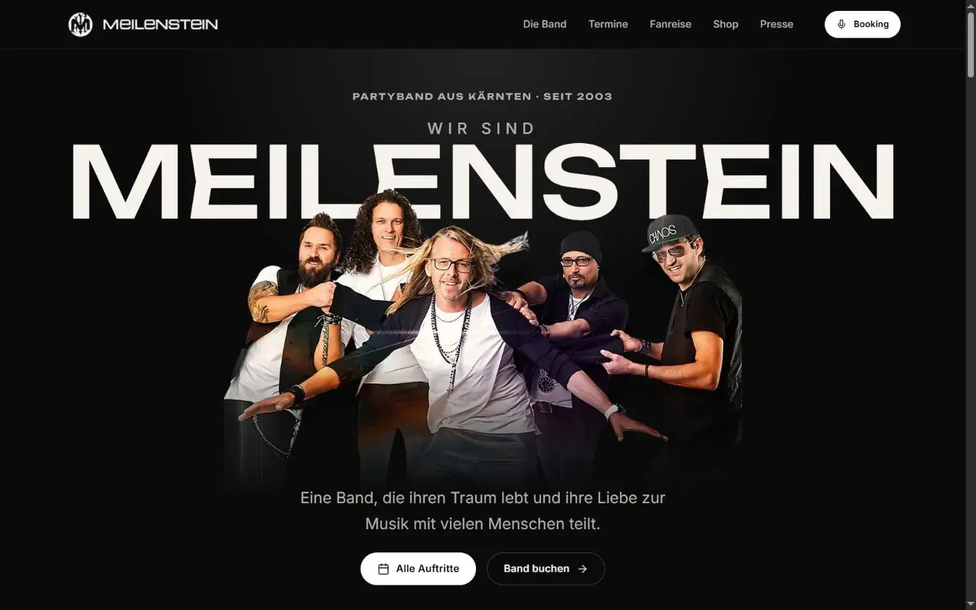 Website von Meilenstein Music