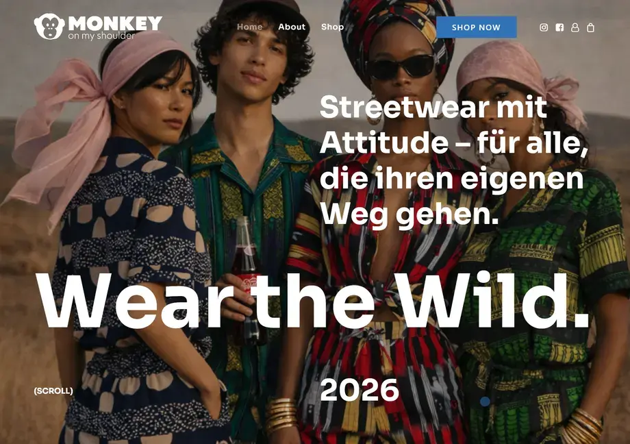 Website von Monkey on my shoulder