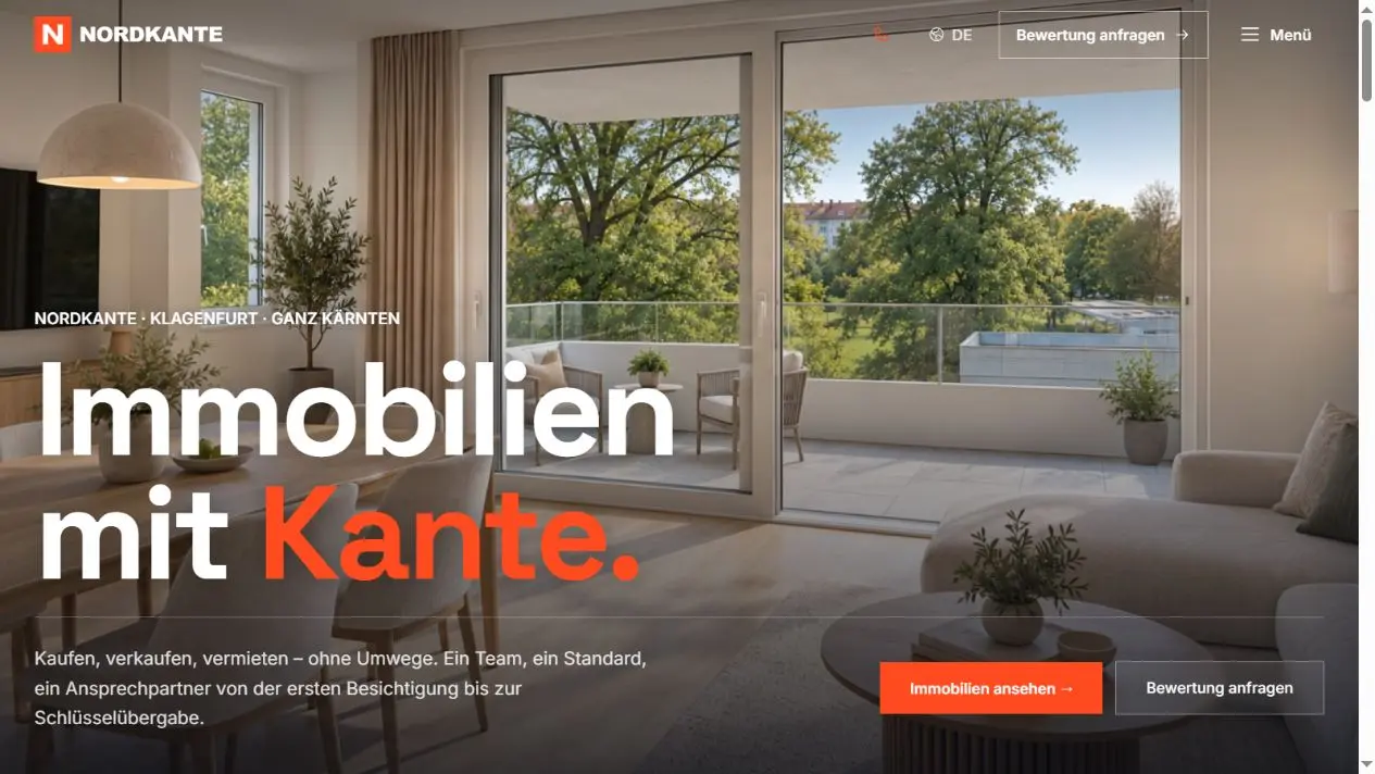 Website von NORDKANTE Immobilien
